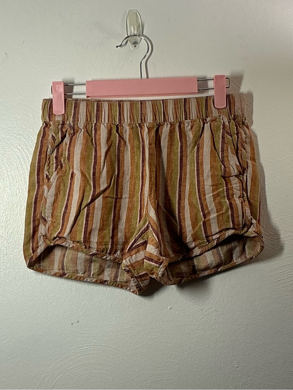 Madewell Striped Cotton-Linen Shorts Size XXX
